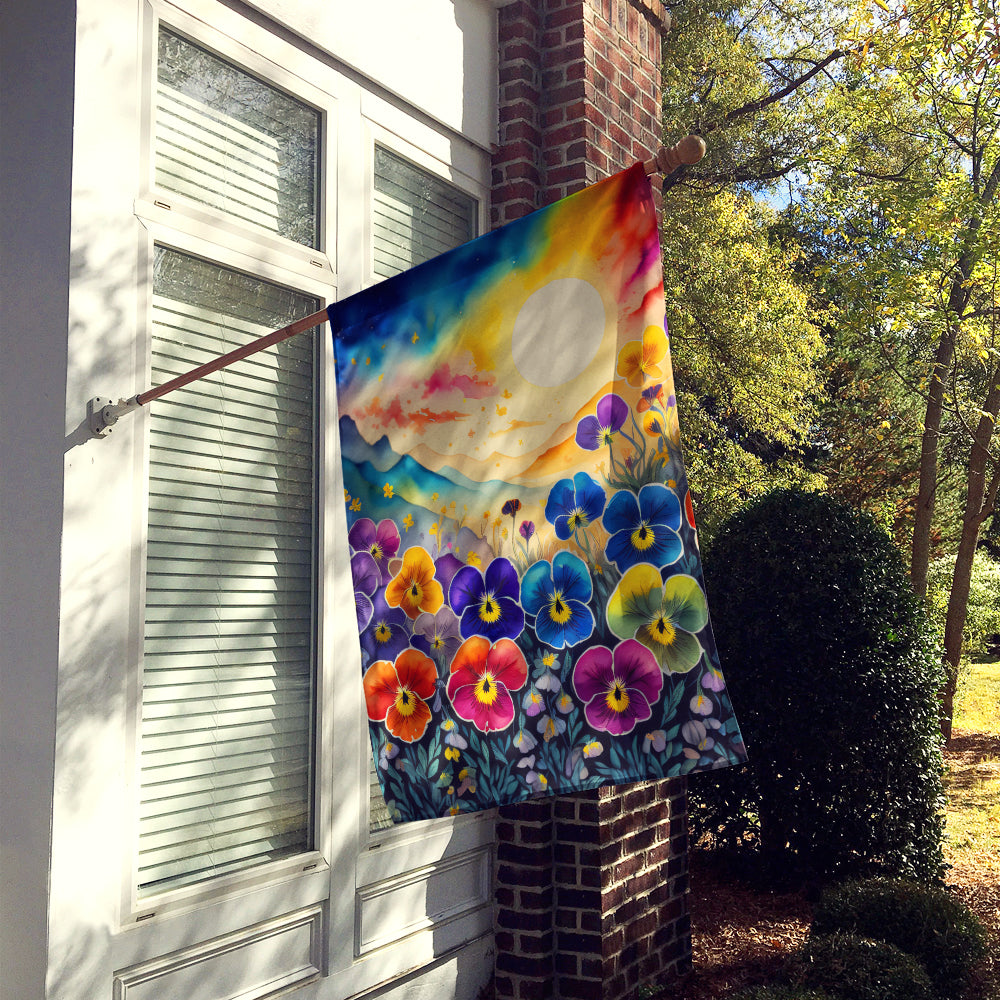 Caroline's Treasures Pansies in Color House Flag