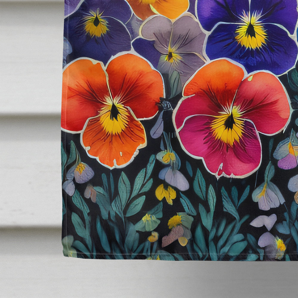 Pansies in Color House Flag