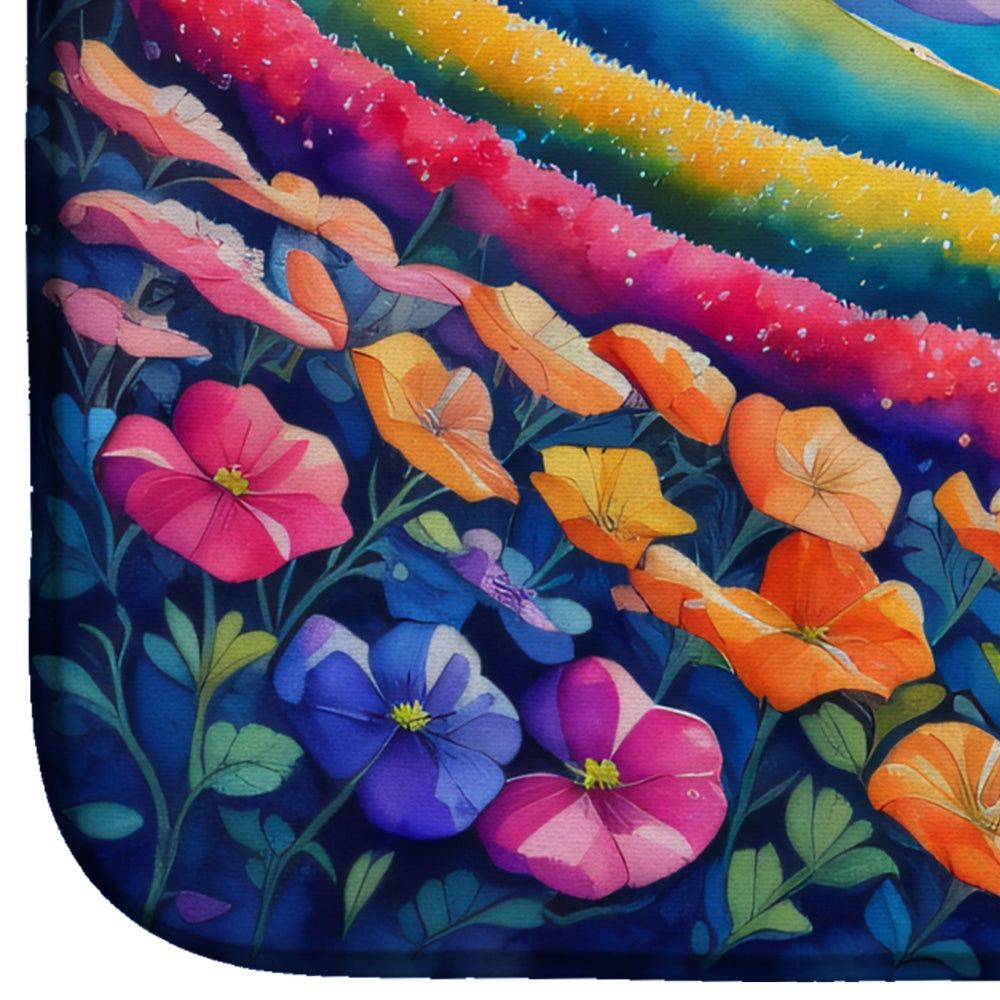 Caroline's Treasures Petunias in Color Dish Drying Mat