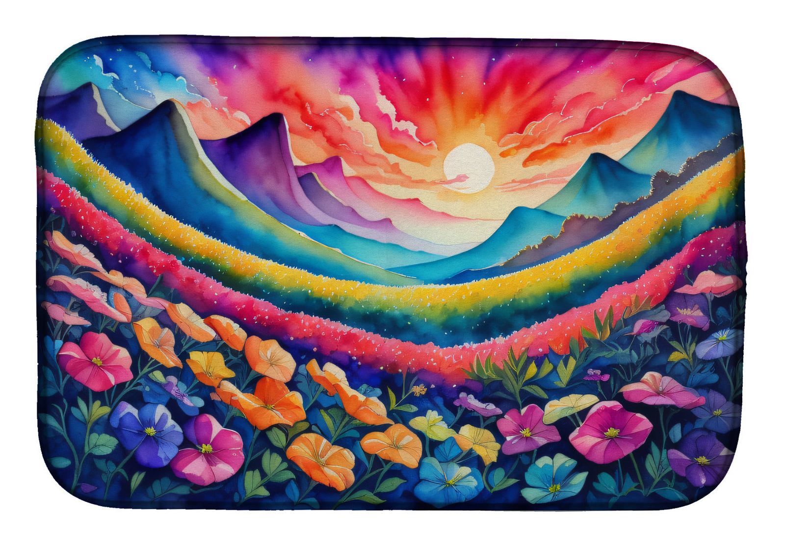 Caroline's Treasures Petunias in Color Dish Drying Mat