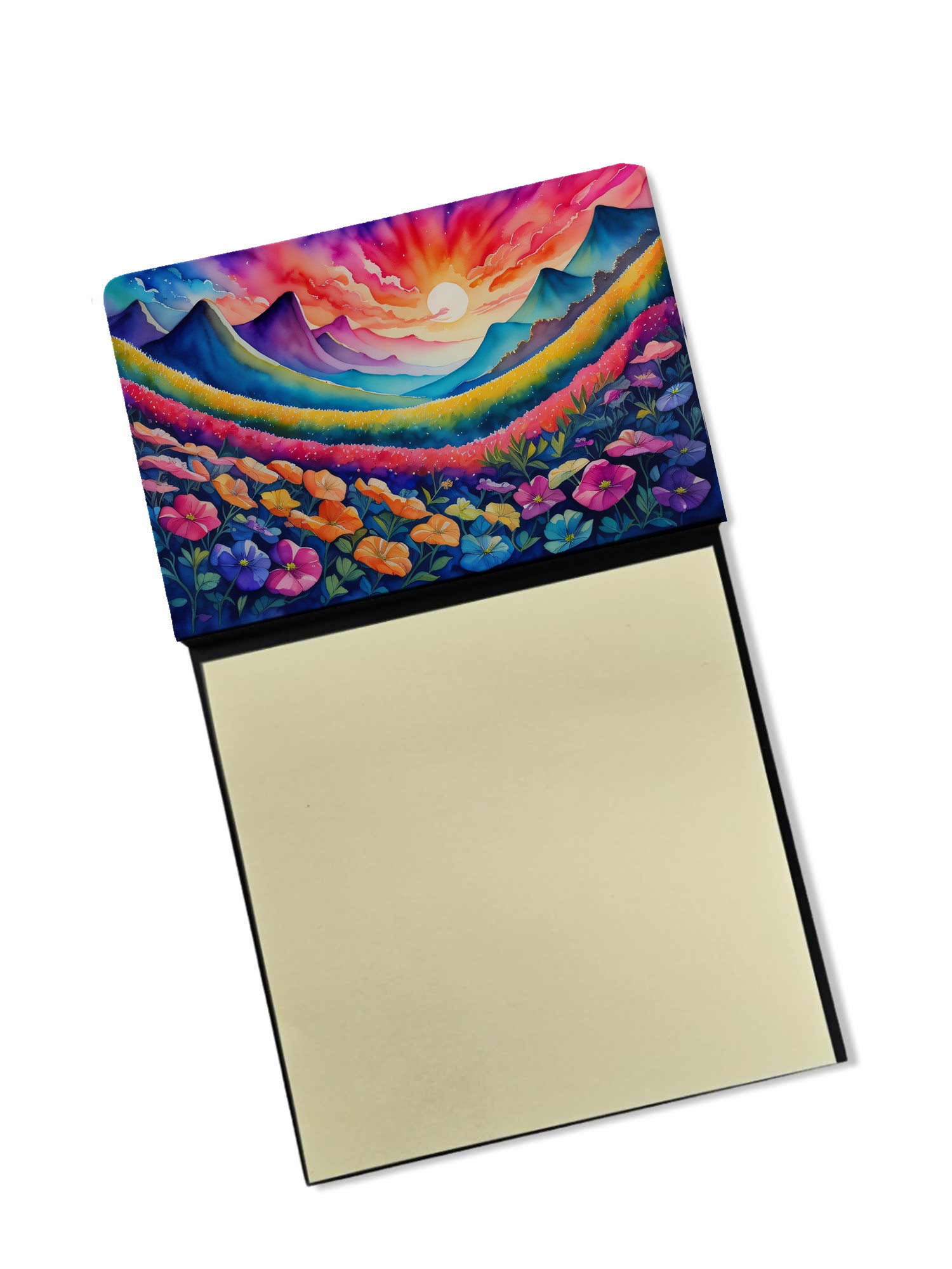 Caroline's Treasures Petunias in Color Sticky Note Holder- Refiilable Desk Accessory Note Pad
