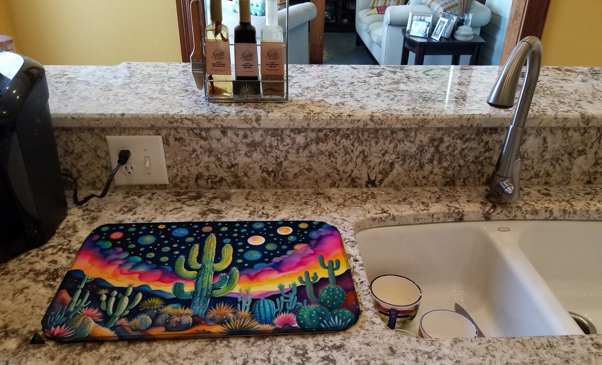 Caroline's Treasures Queen of the Night Cactus in Color Dish Drying Mat