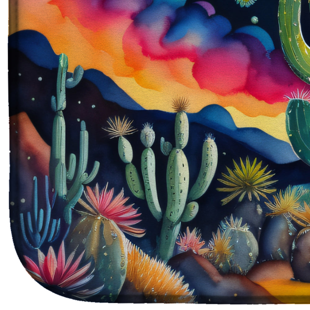 Caroline's Treasures Queen of the Night Cactus in Color Dish Drying Mat