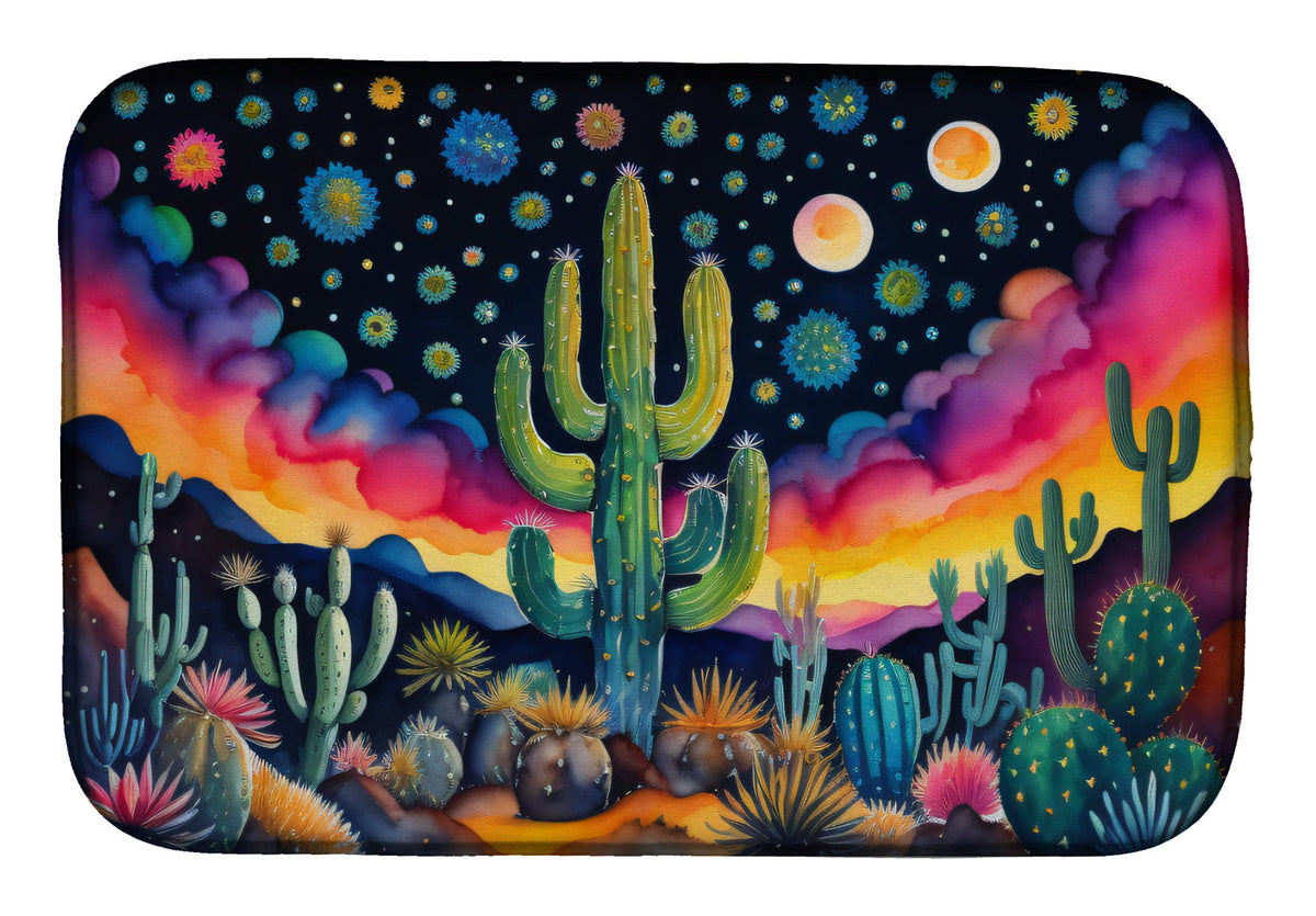 Caroline's Treasures Queen of the Night Cactus in Color Dish Drying Mat