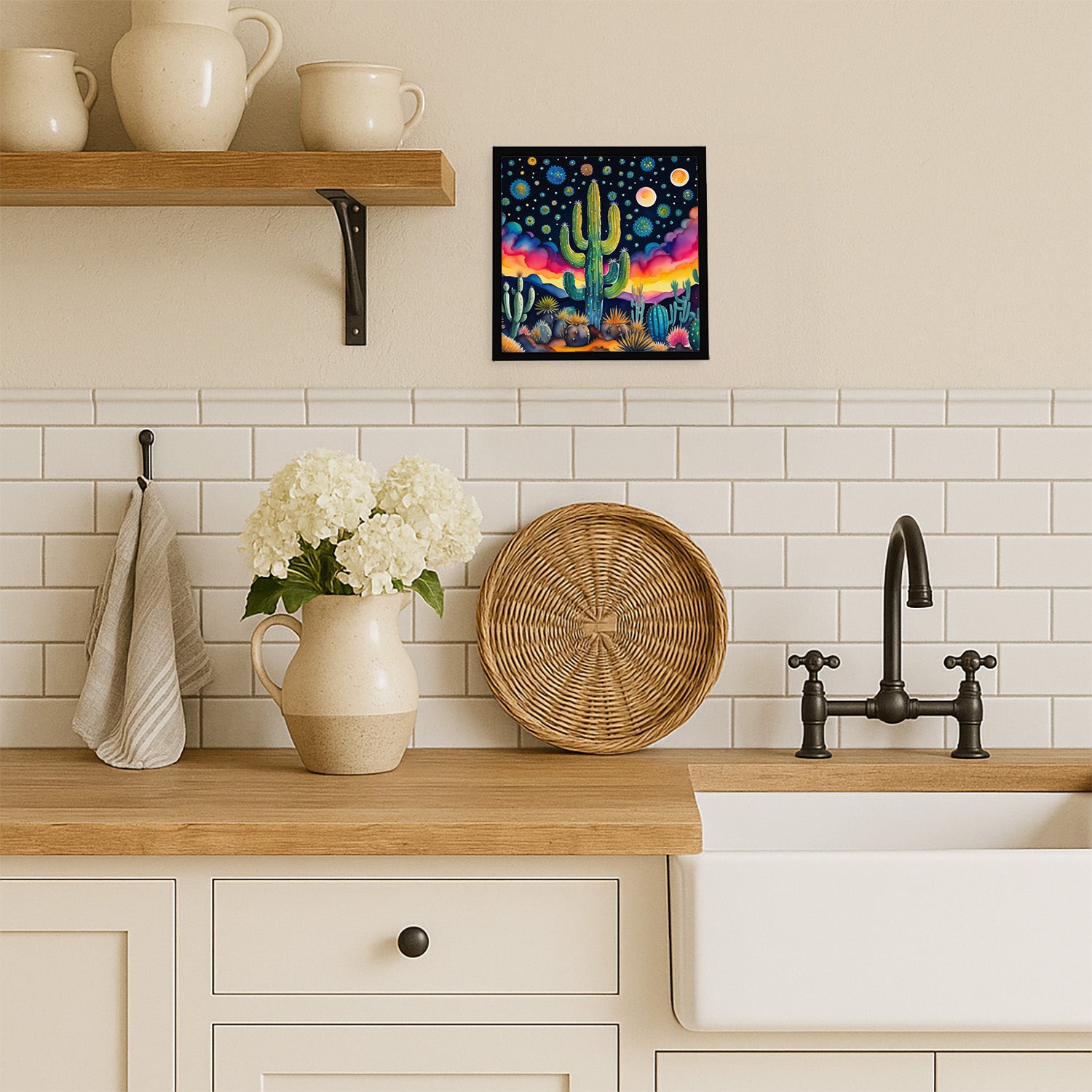 Caroline's Treasures Queen of the Night Cactus in Color Framed Metal Print