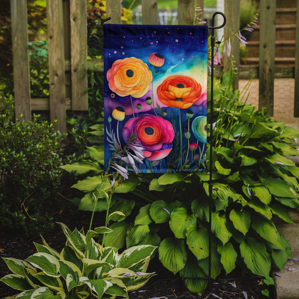 Caroline's Treasures Ranunculus in Color Garden Flag – Outdoor Decorative Yard Flag