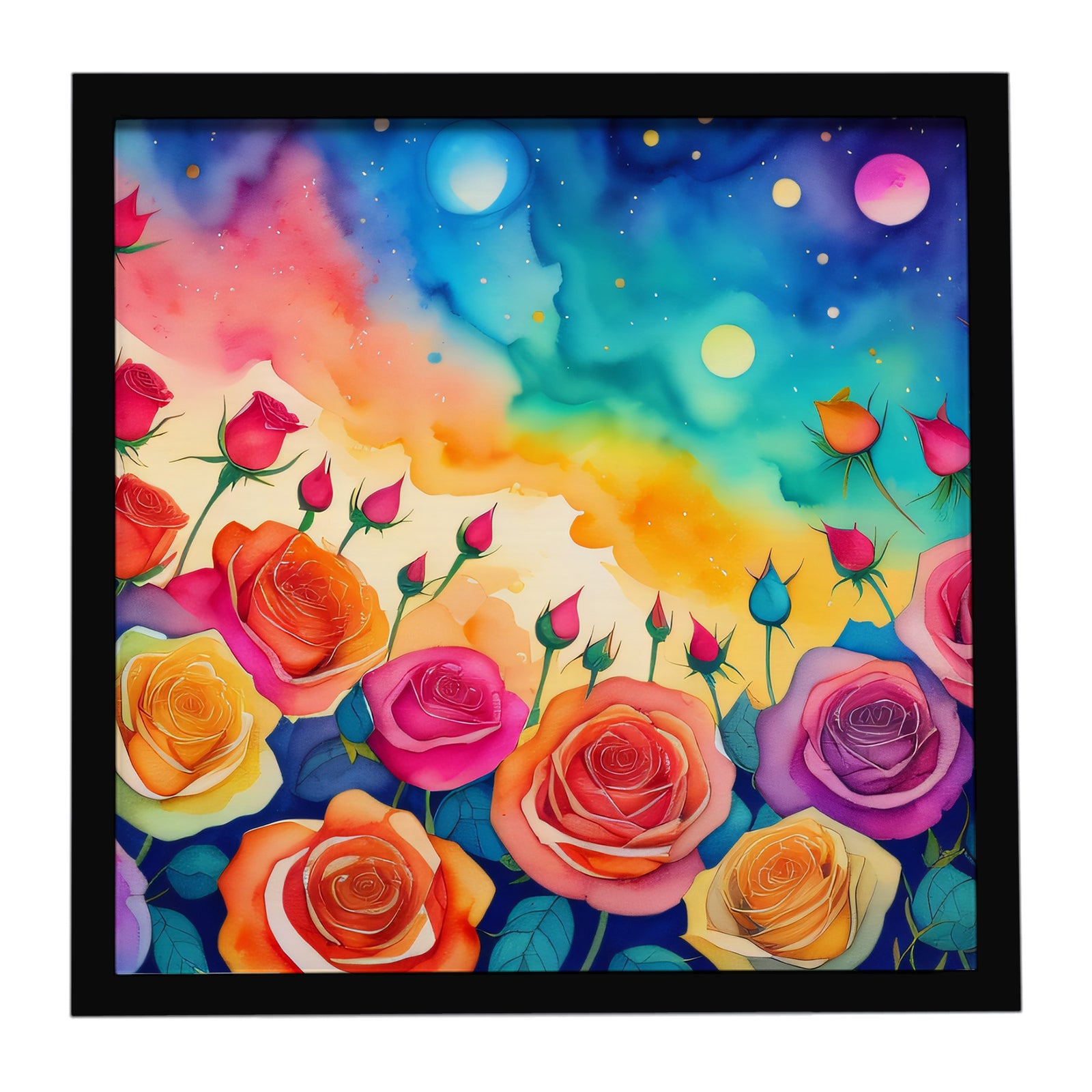 Caroline's Treasures Roses in Color Framed Metal Print