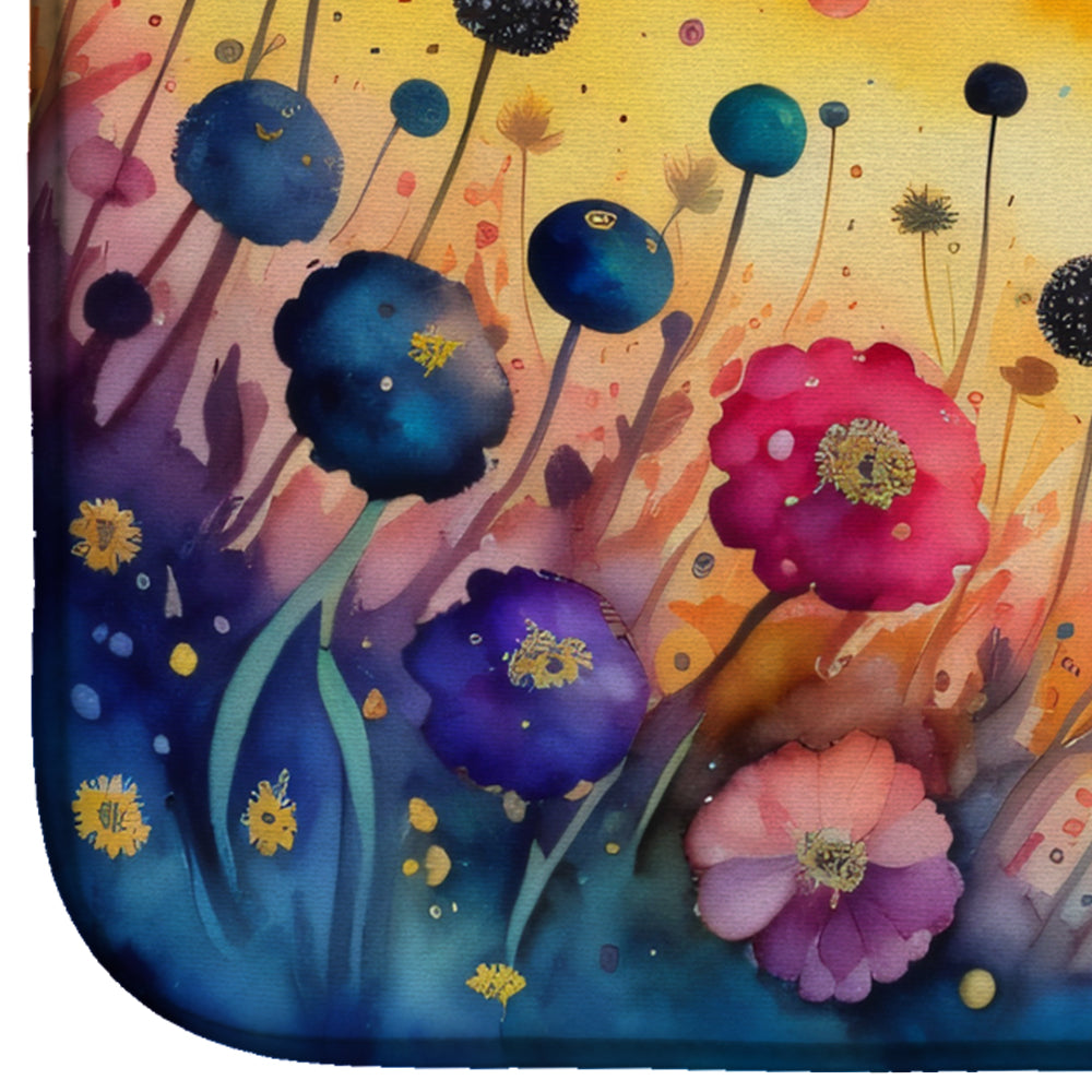 Caroline's Treasures Scabiosa in Color Dish Drying Mat