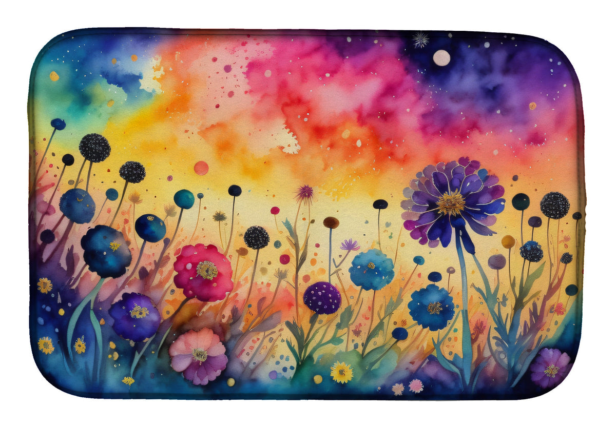 Caroline's Treasures Scabiosa in Color Dish Drying Mat