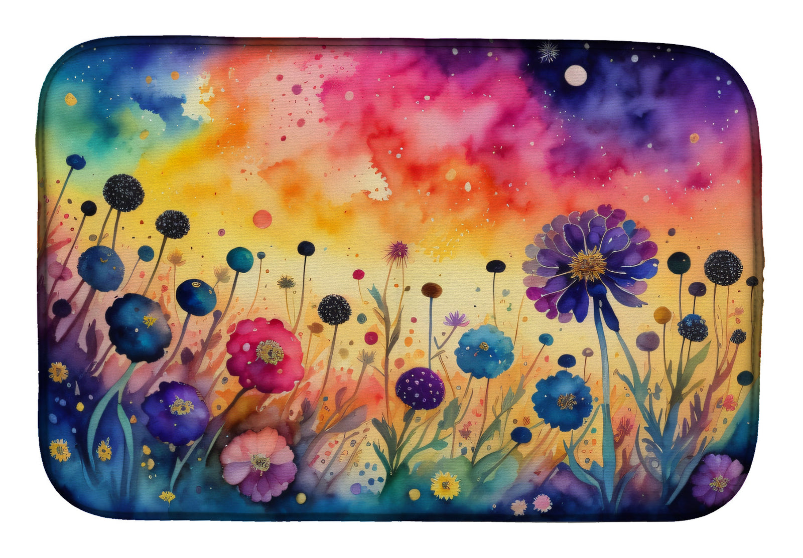 Caroline's Treasures Scabiosa in Color Dish Drying Mat