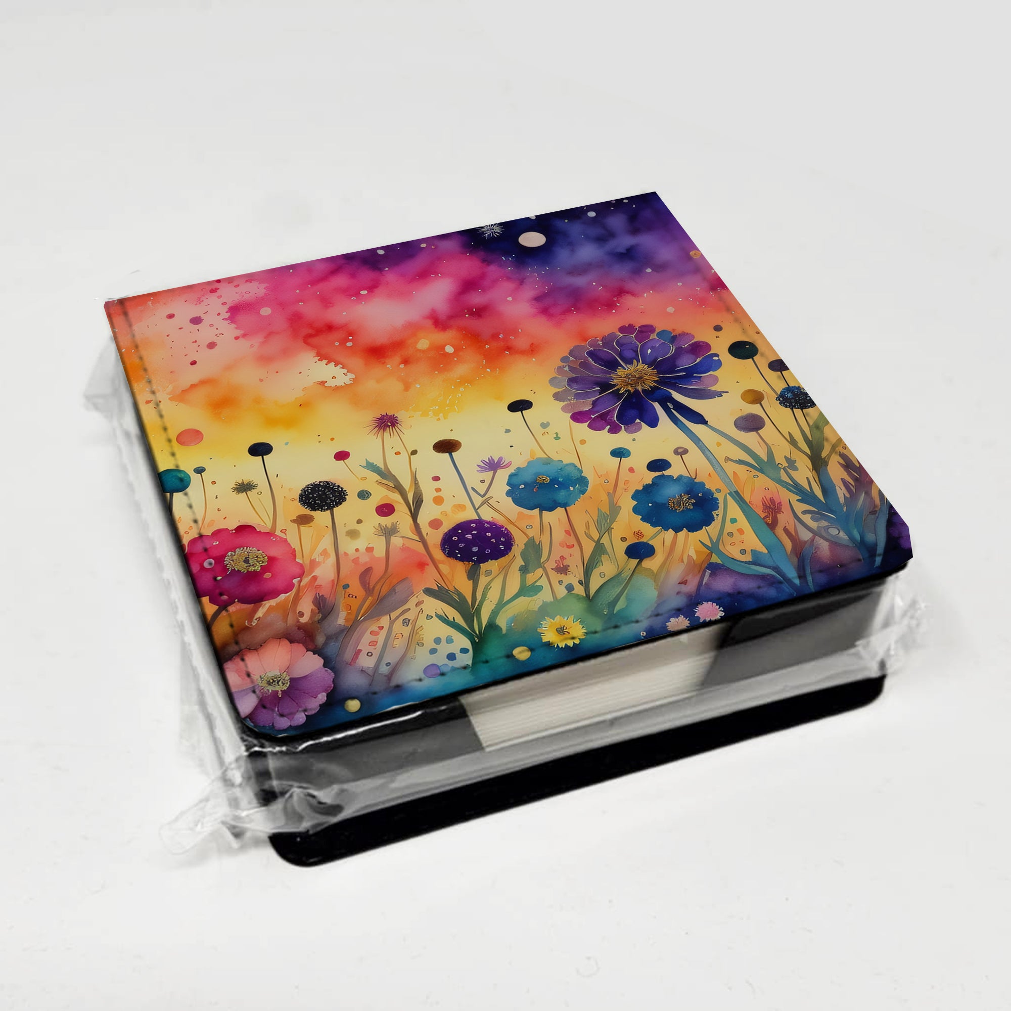 Caroline's Treasures Scabiosa in Color PU Leather Note Paper Holder