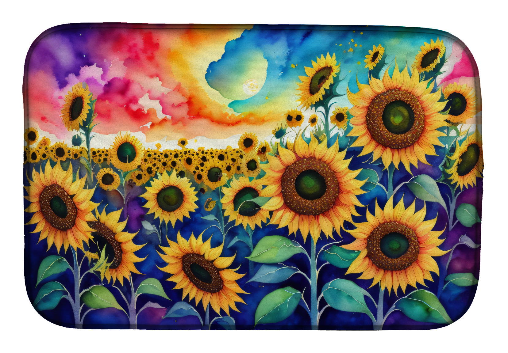 Caroline's Treasures Sunflowers in Color Dish Drying Mat