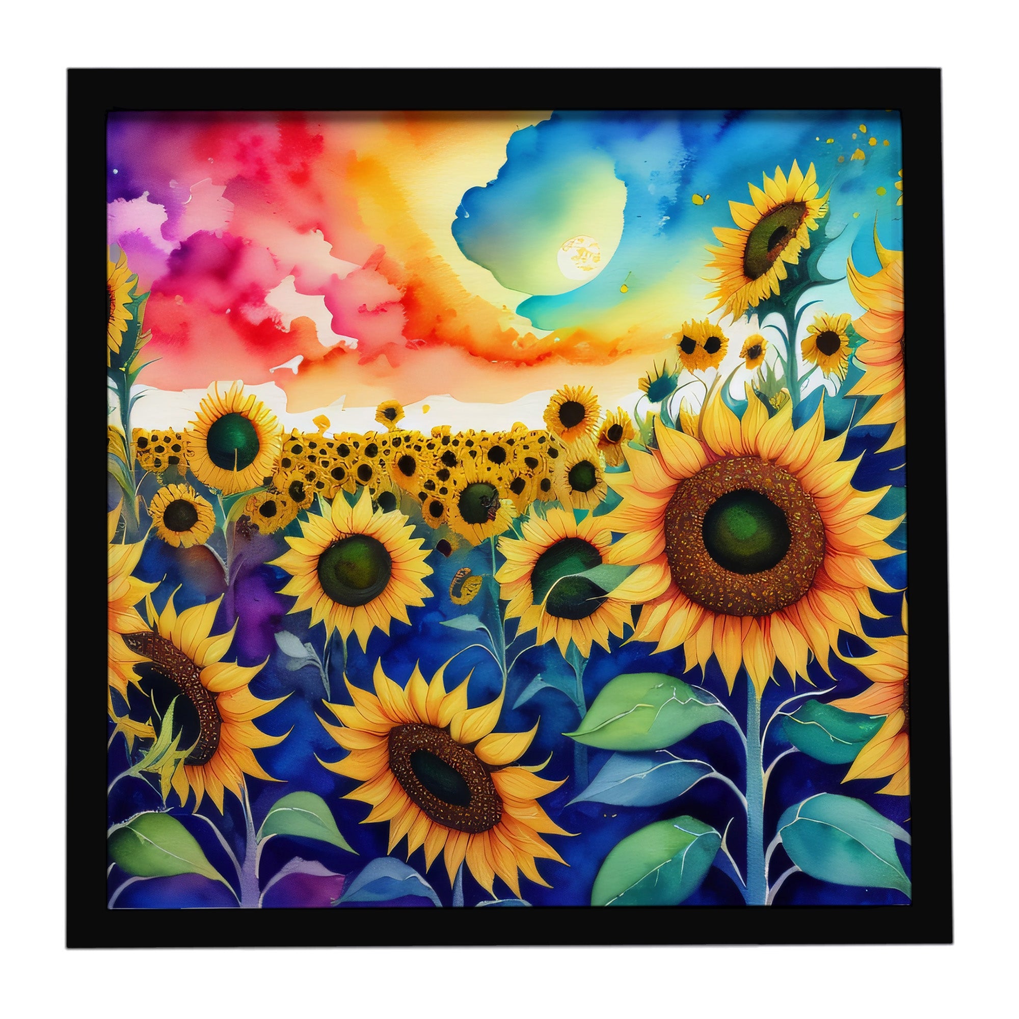 Caroline's Treasures Sunflowers in Color Framed Metal Print