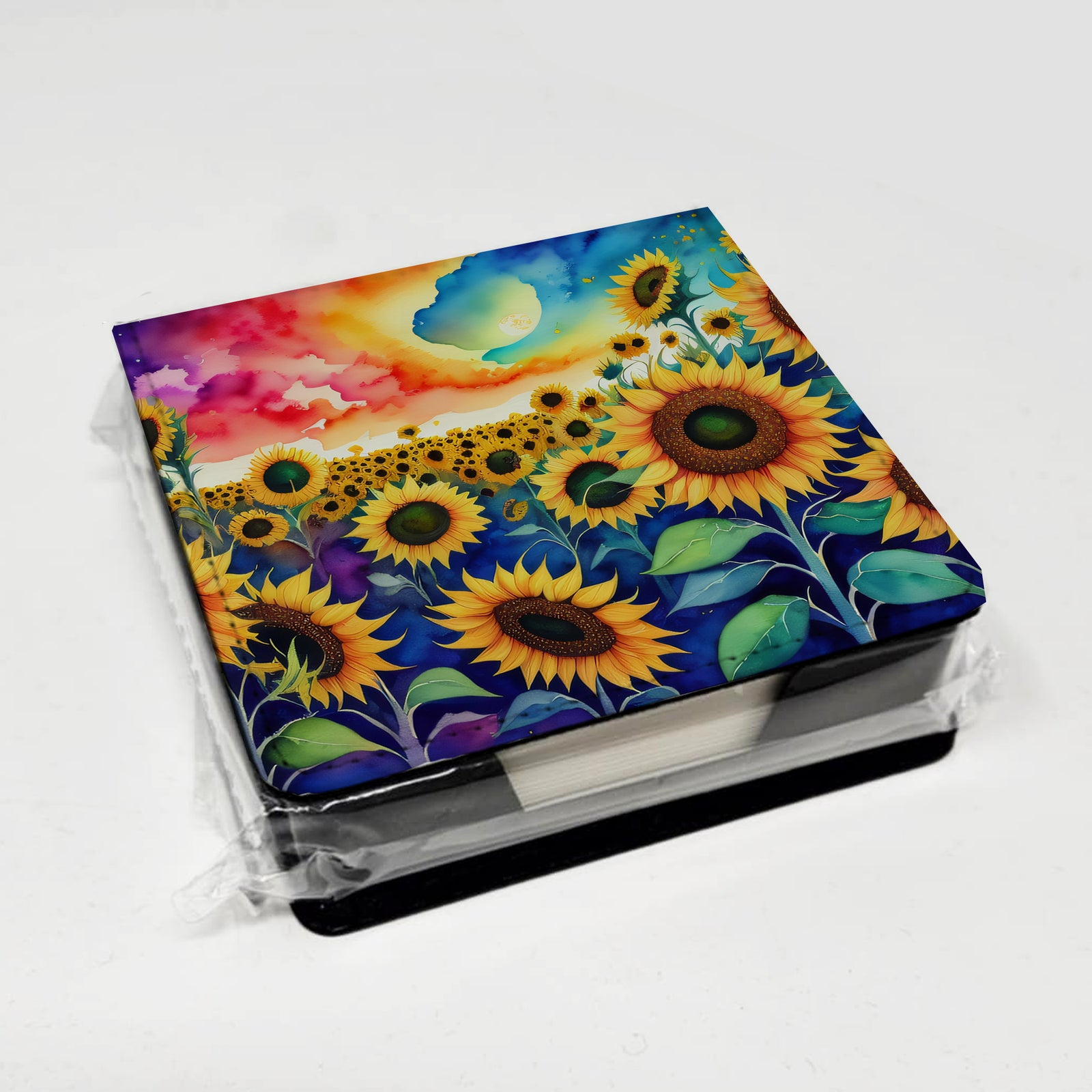 Caroline's Treasures Sunflowers in Color PU Leather Note Paper Holder