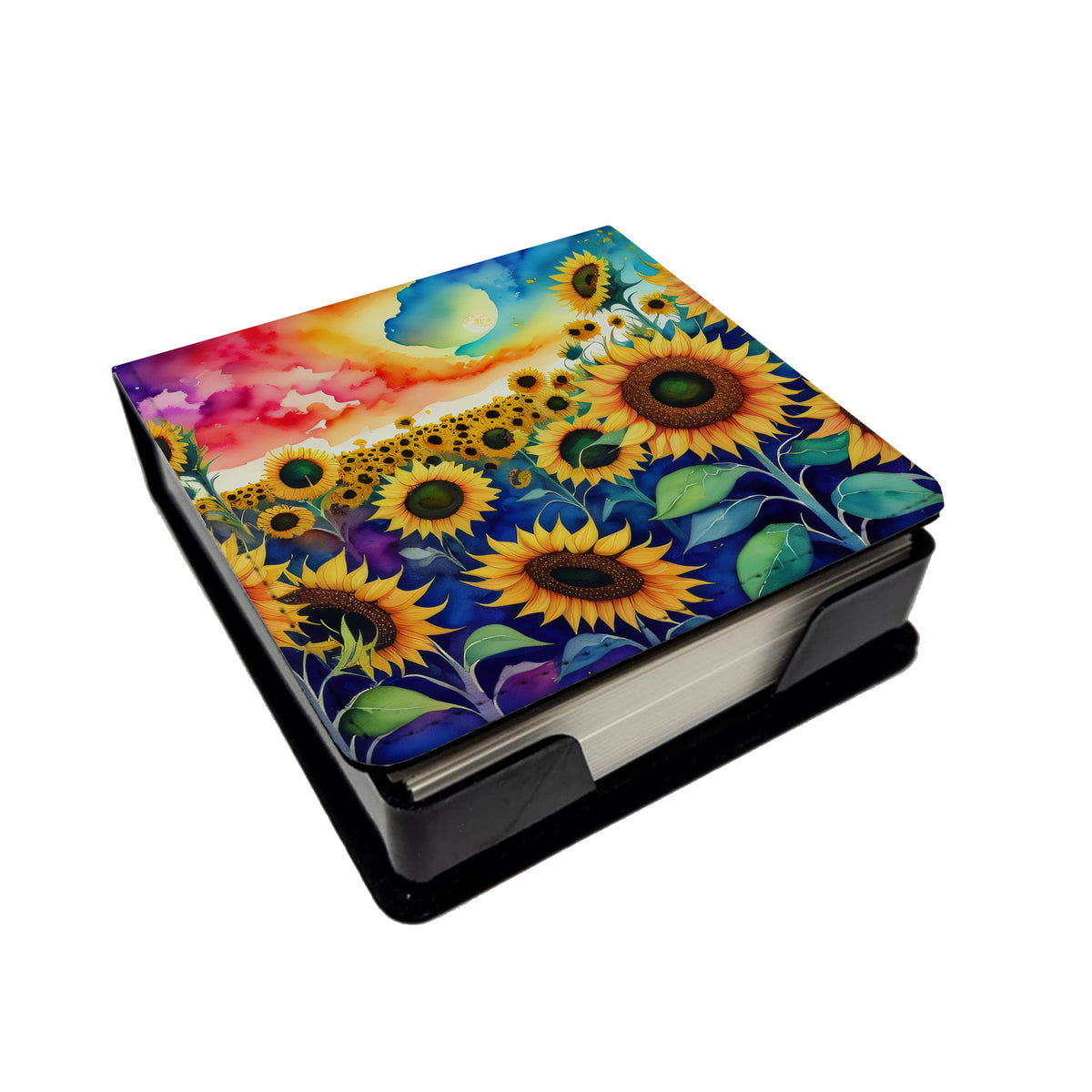 Caroline's Treasures Sunflowers in Color PU Leather Note Paper Holder
