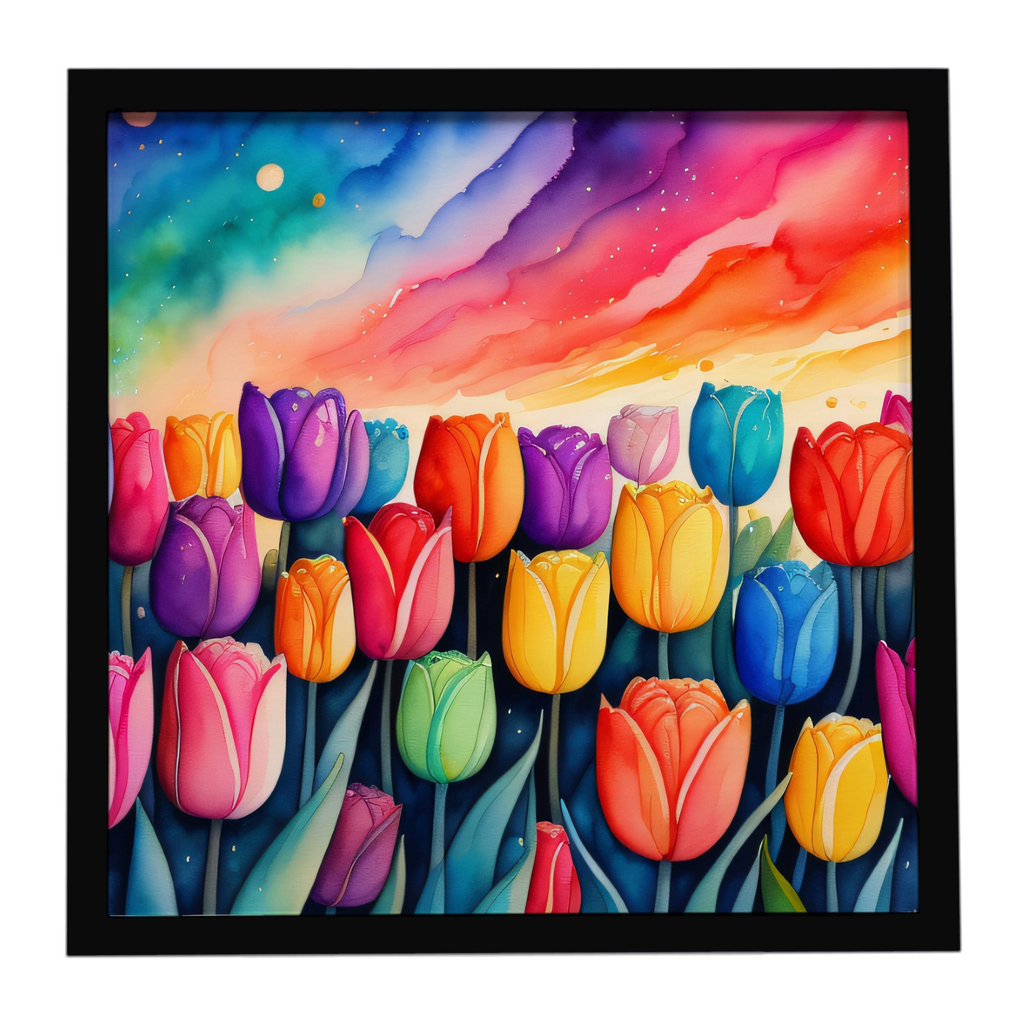 Caroline's Treasures Tulips in Color Framed Metal Print