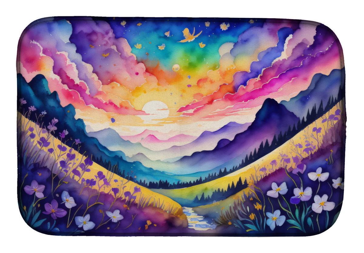 Caroline's Treasures Violets in Color Dish Drying Mat