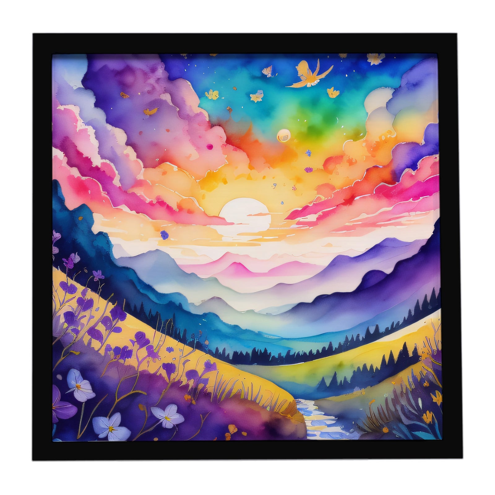 Caroline's Treasures Violets in Color Framed Metal Print