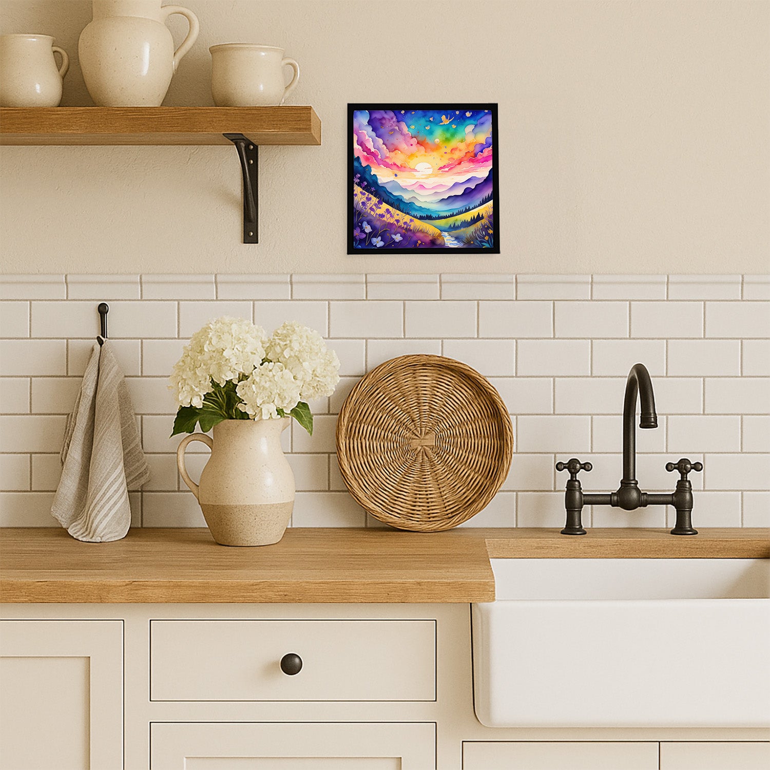 Caroline's Treasures Violets in Color Framed Metal Print