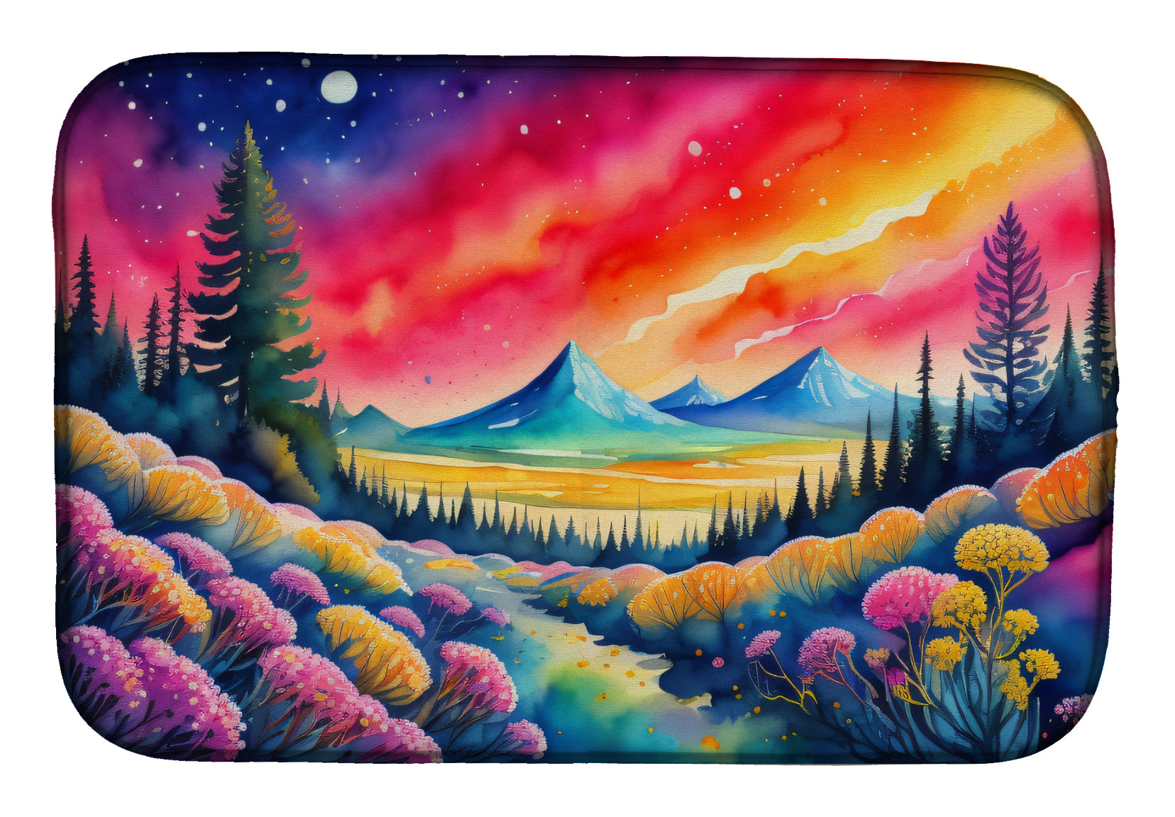 Caroline's Treasures Yarrow in Color Dish Drying Mat