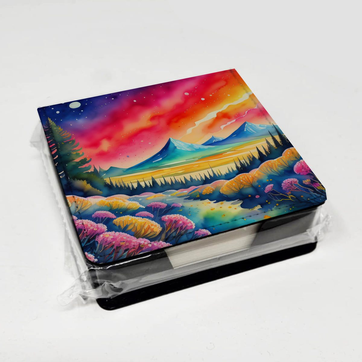 Caroline's Treasures Yarrow in Color PU Leather Note Paper Holder