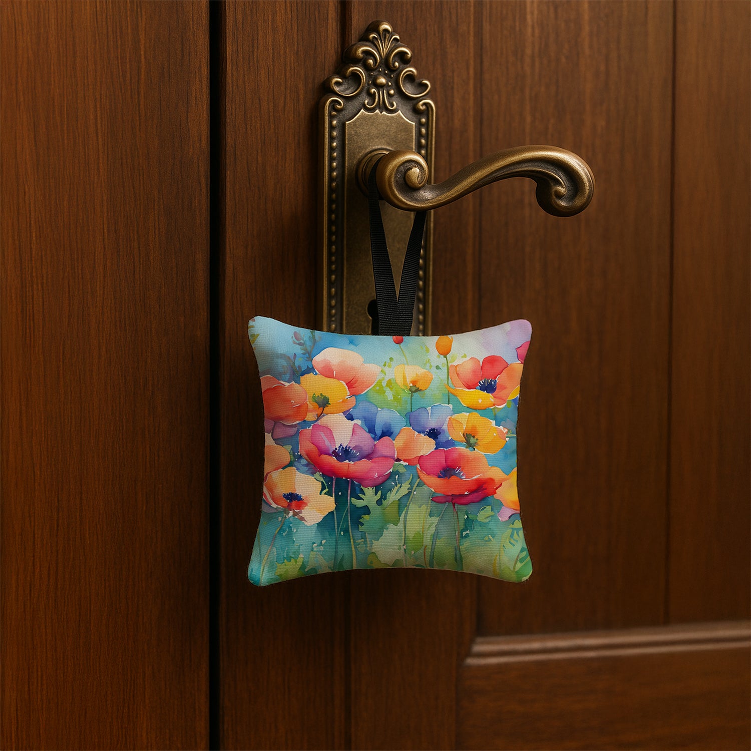 Caroline's Treasures Anemones in Watercolor Hanging Square Fabric Ornament 3.5 × 3.5