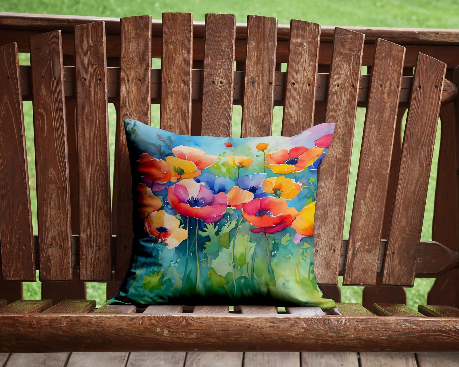 Caroline's Treasures Anemones in Watercolor Throw Pillow - 14x14 Decorative Pillow – Art for Your Home & Patio
