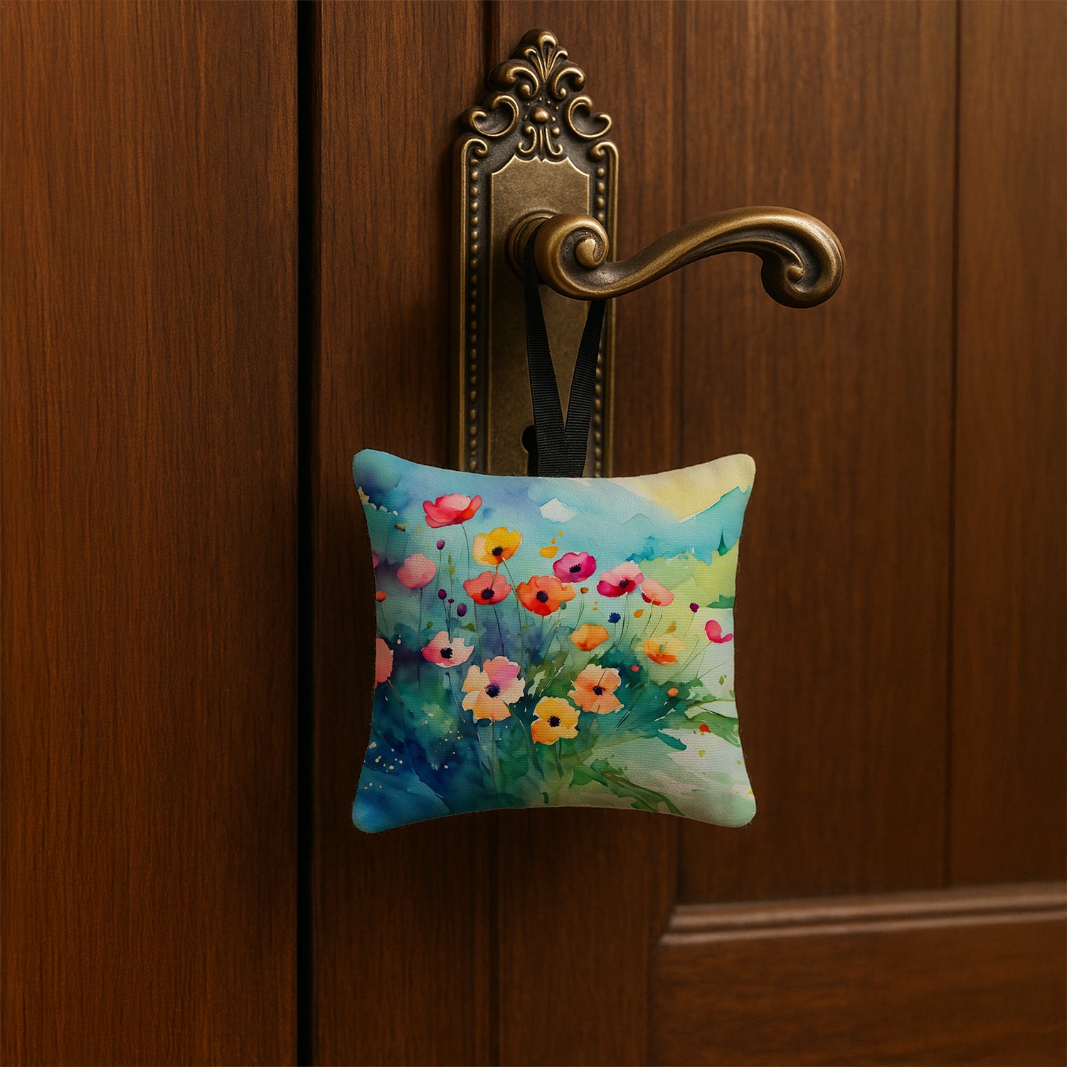 Caroline's Treasures Anemones in Watercolor Hanging Square Fabric Ornament 3.5 × 3.5