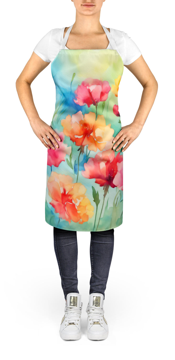 Carnations in Watercolor Apron