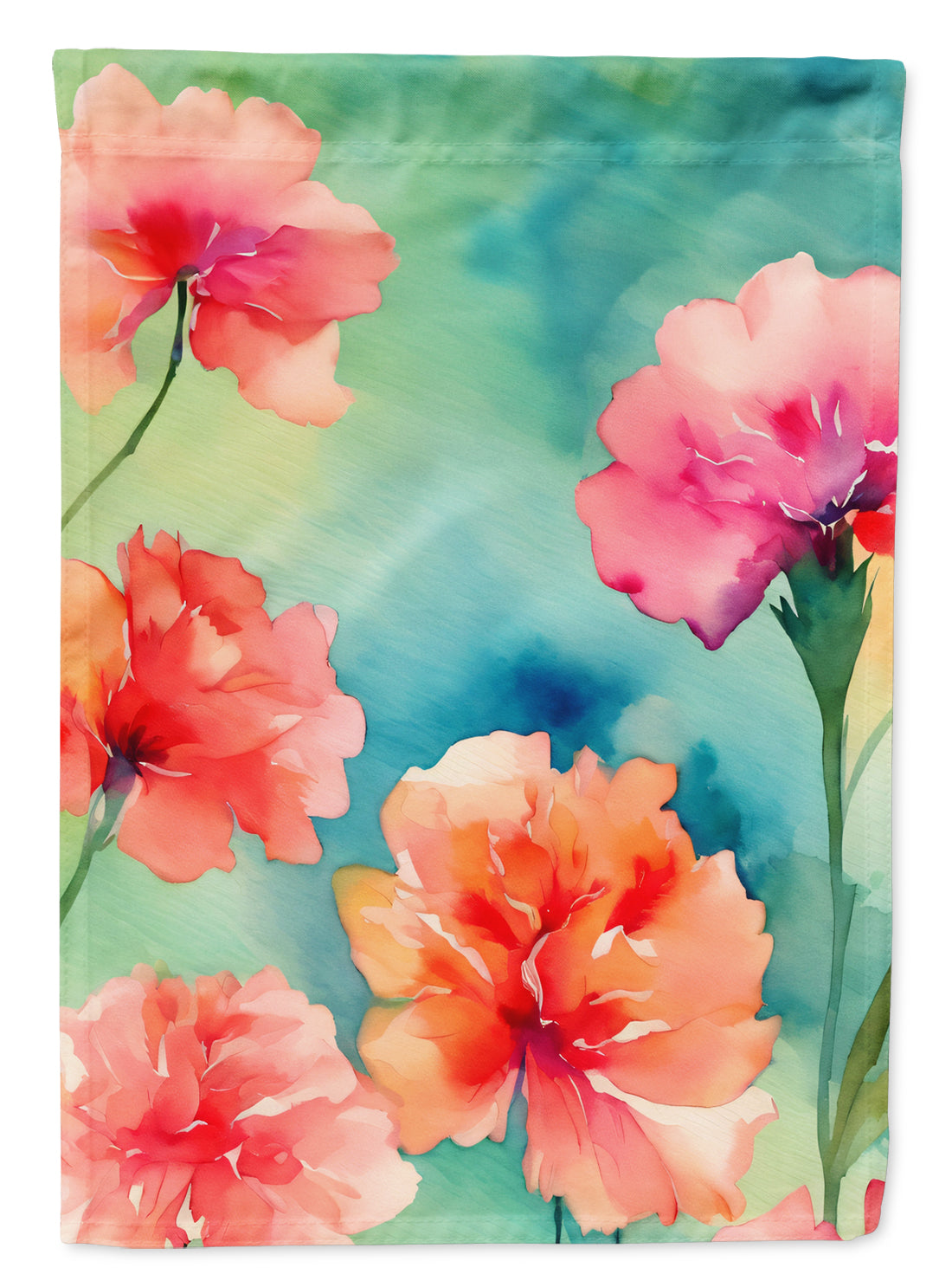 Buy this Carnations in Watercolor House Flag