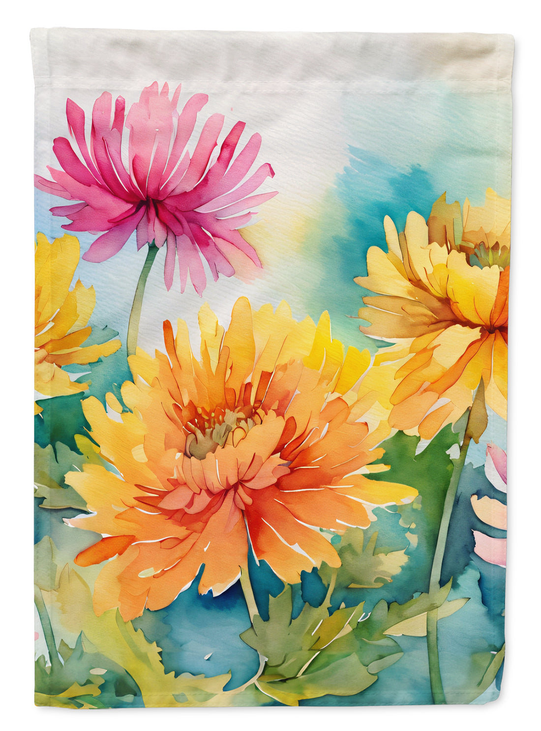Buy this Chrysanthemums in Watercolor Garden Flag