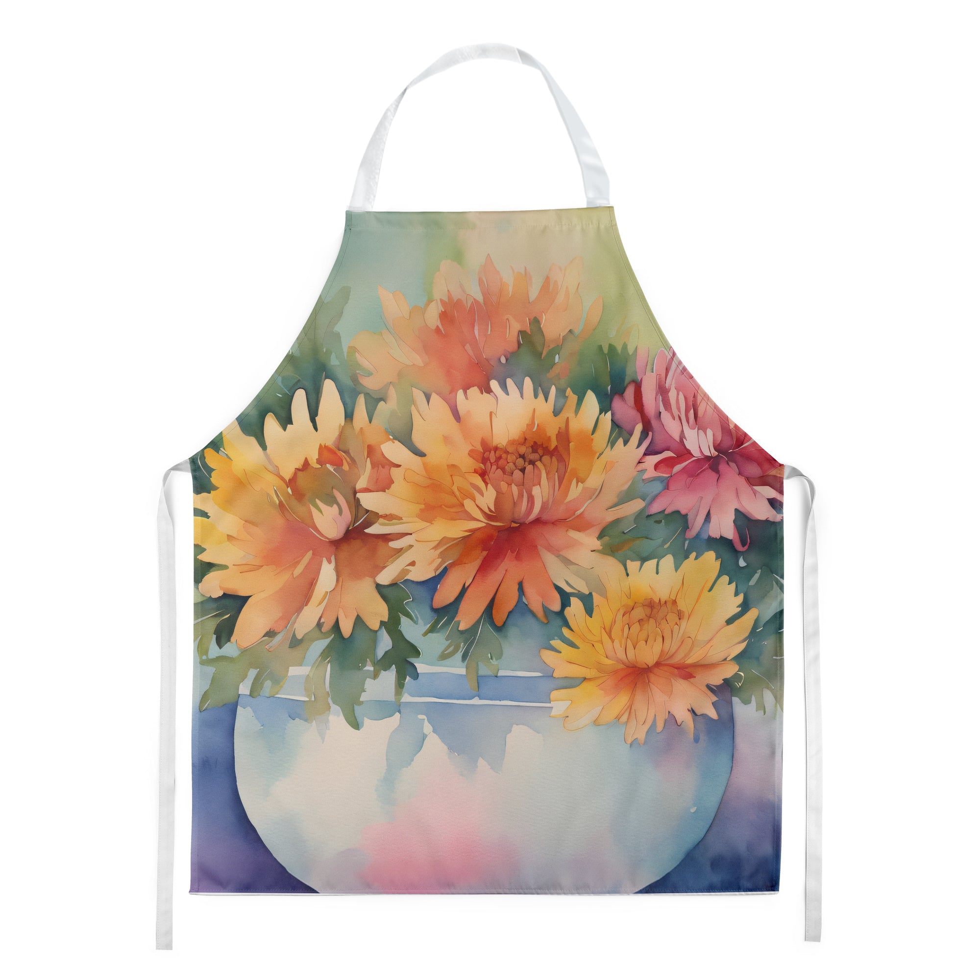 Buy this Chrysanthemums in Watercolor Apron