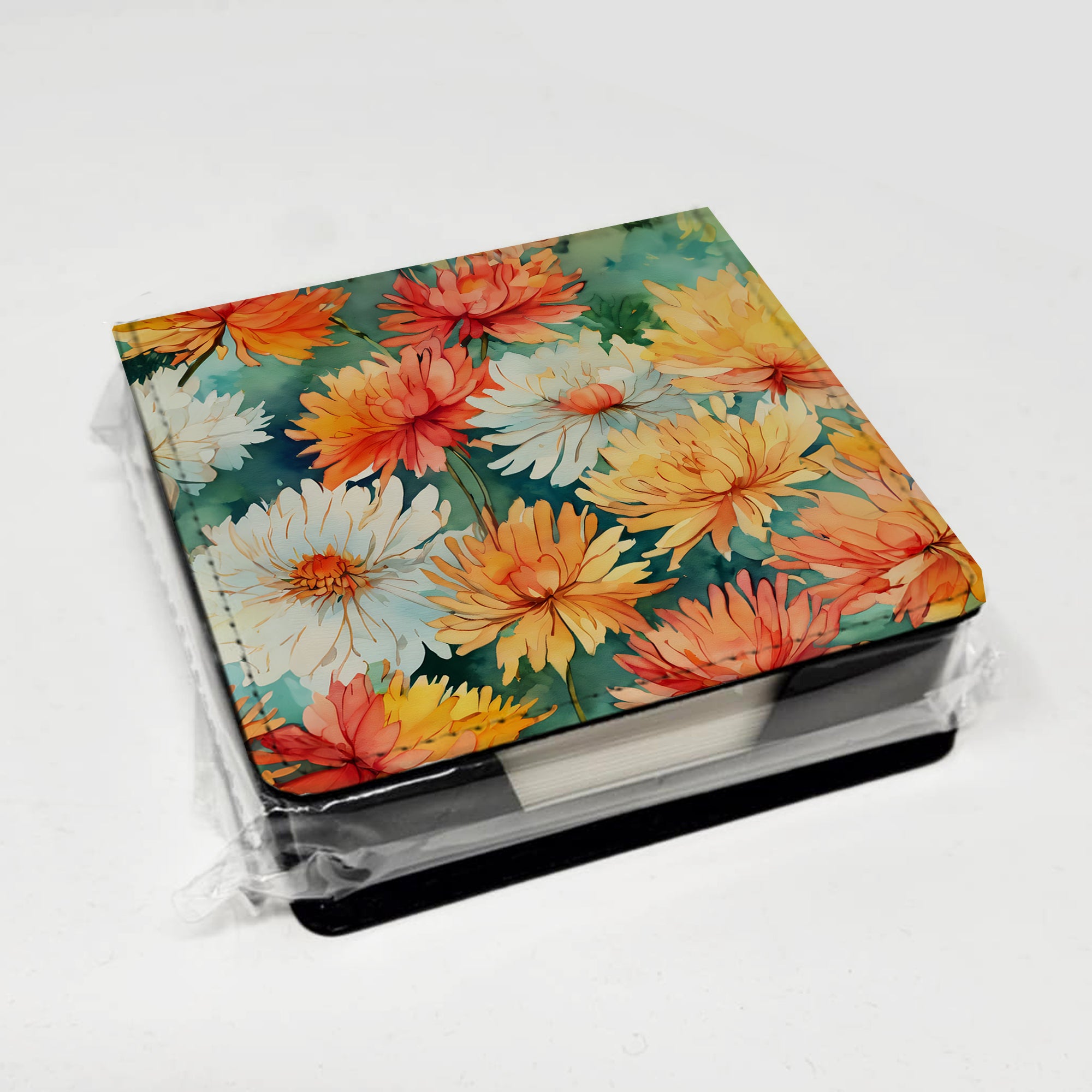 Caroline's Treasures Chrysanthemums in Watercolor PU Leather Note Paper Holder