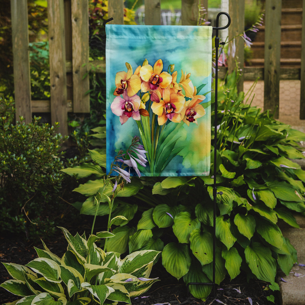 Buy this Orchids in Watercolor Garden Flag