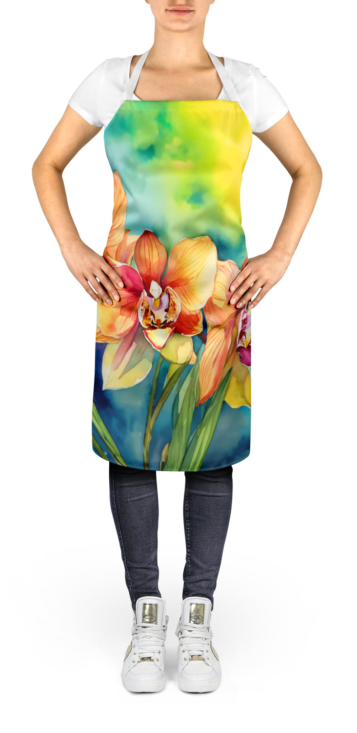 Orchids in Watercolor Apron