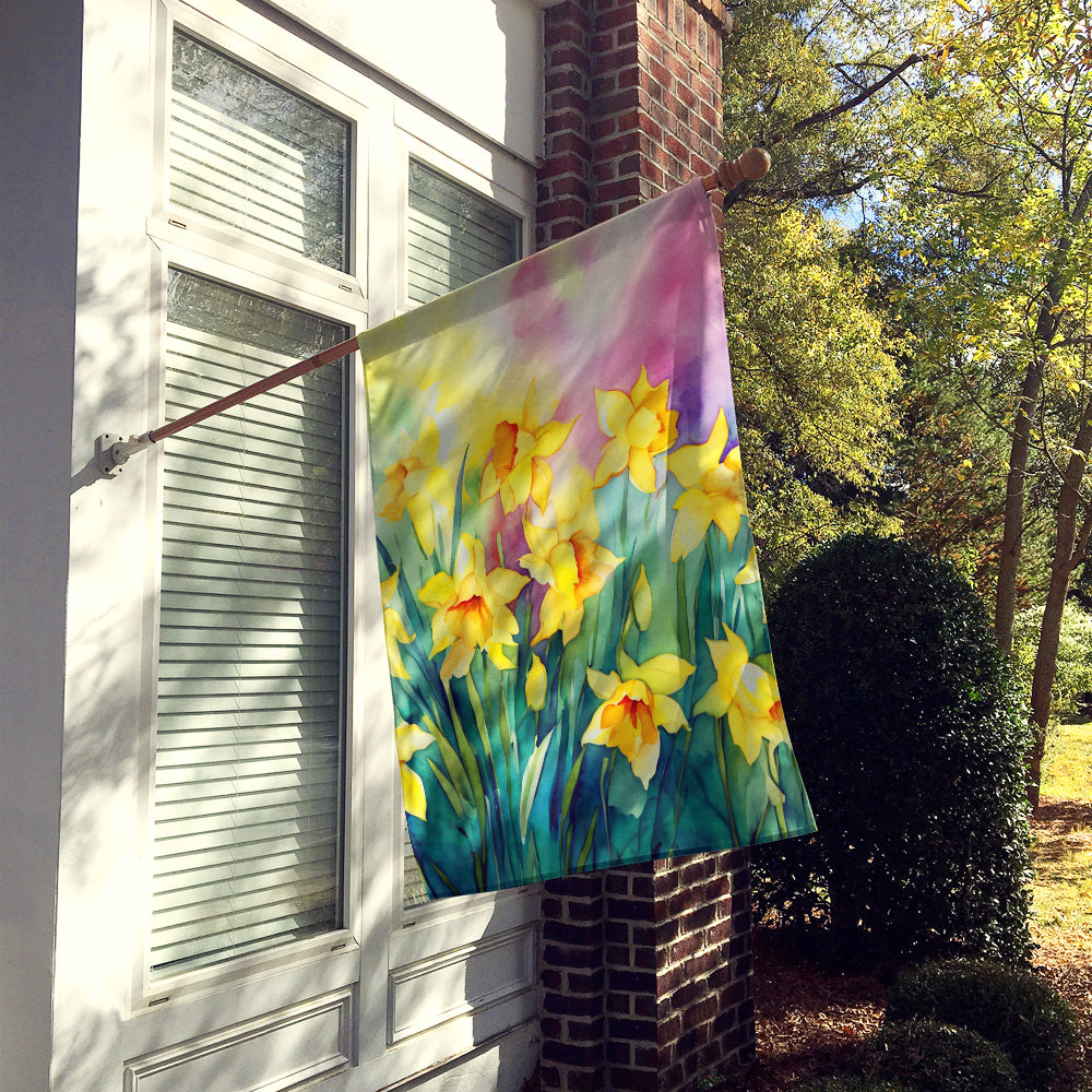 Caroline's Treasures Daffodils in Watercolor House Flag