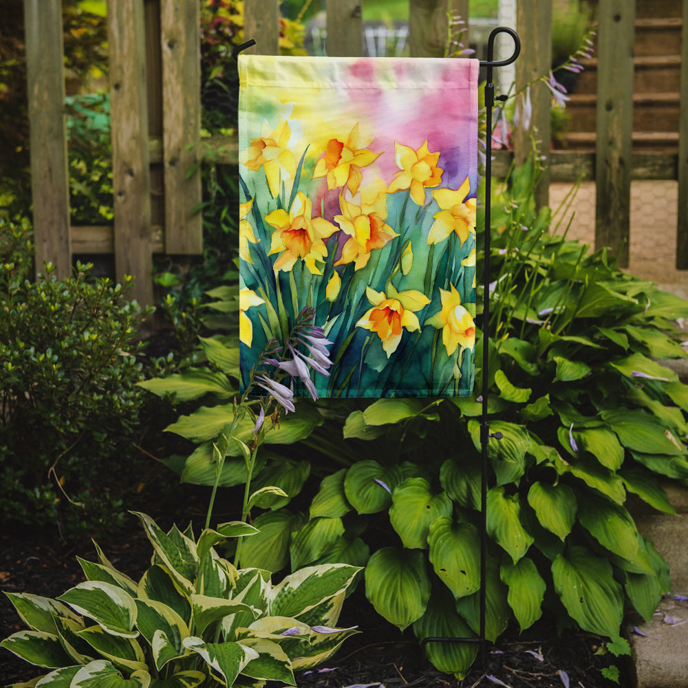Caroline's Treasures Daffodils in Watercolor Garden Flag – Outdoor Decorative Yard Flag