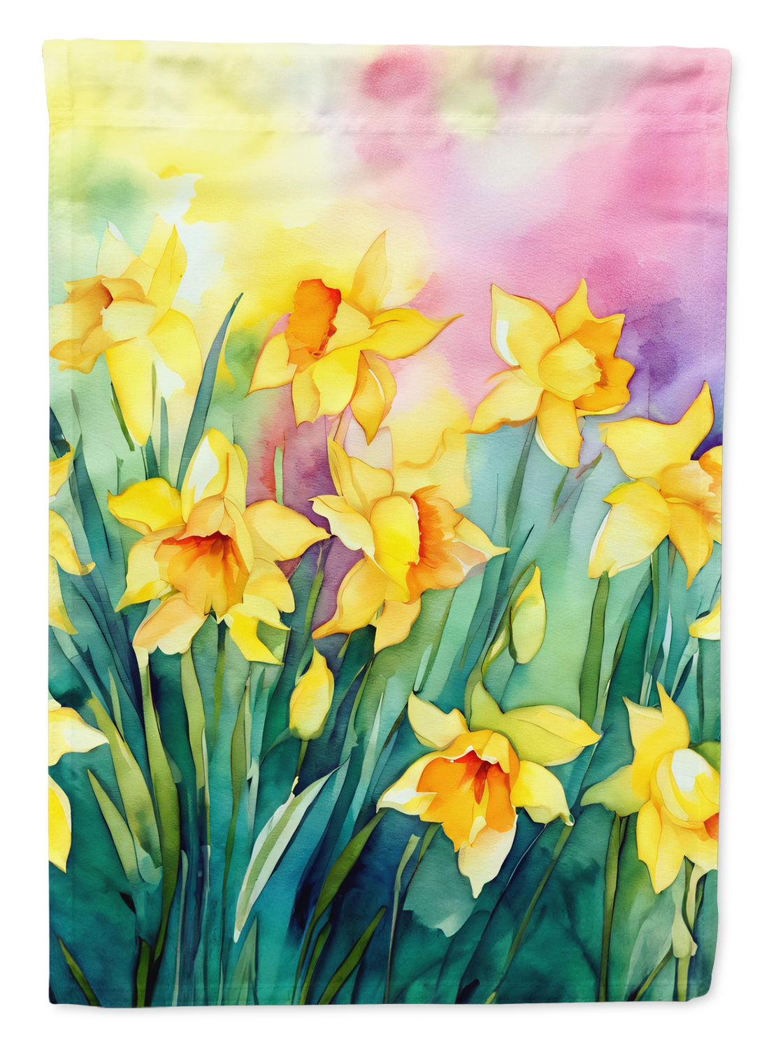Caroline's Treasures Daffodils in Watercolor Garden Flag – Outdoor Decorative Yard Flag