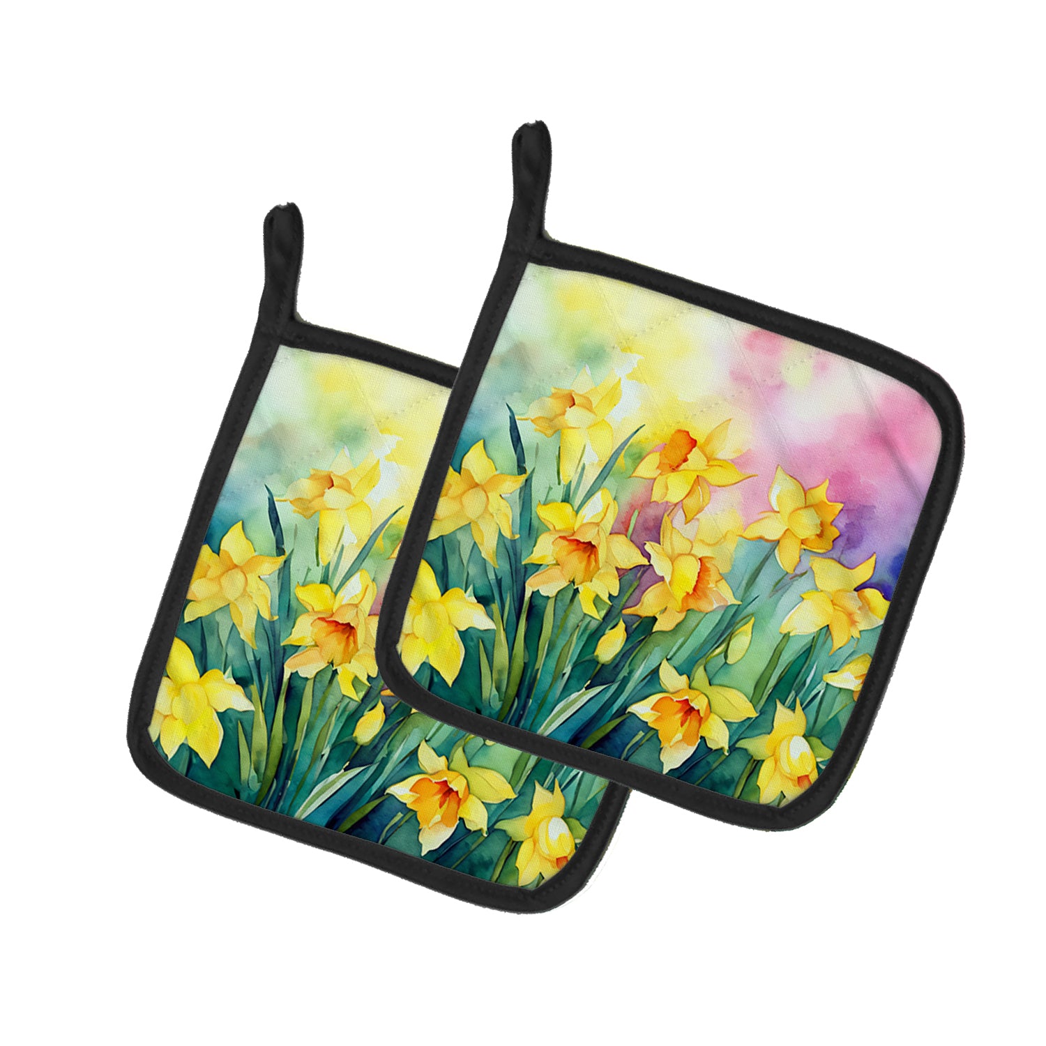 Buy this Daffodils in Watercolor Pair of Pot Holders