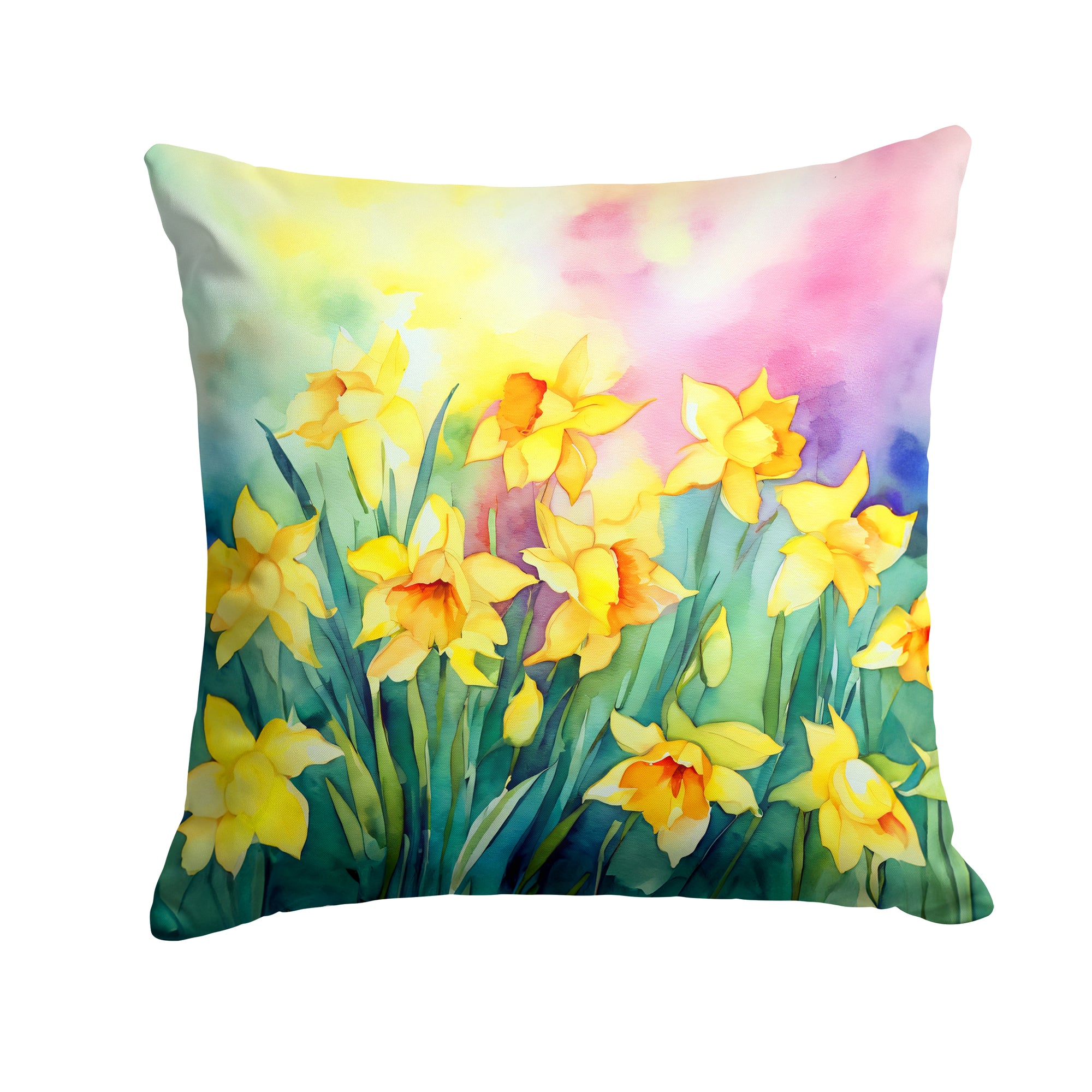 Buy this Daffodils in Watercolor Throw Pillow