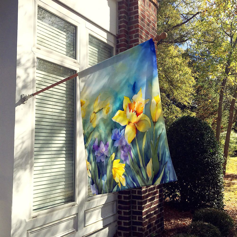 Caroline's Treasures Daffodils in Watercolor House Flag