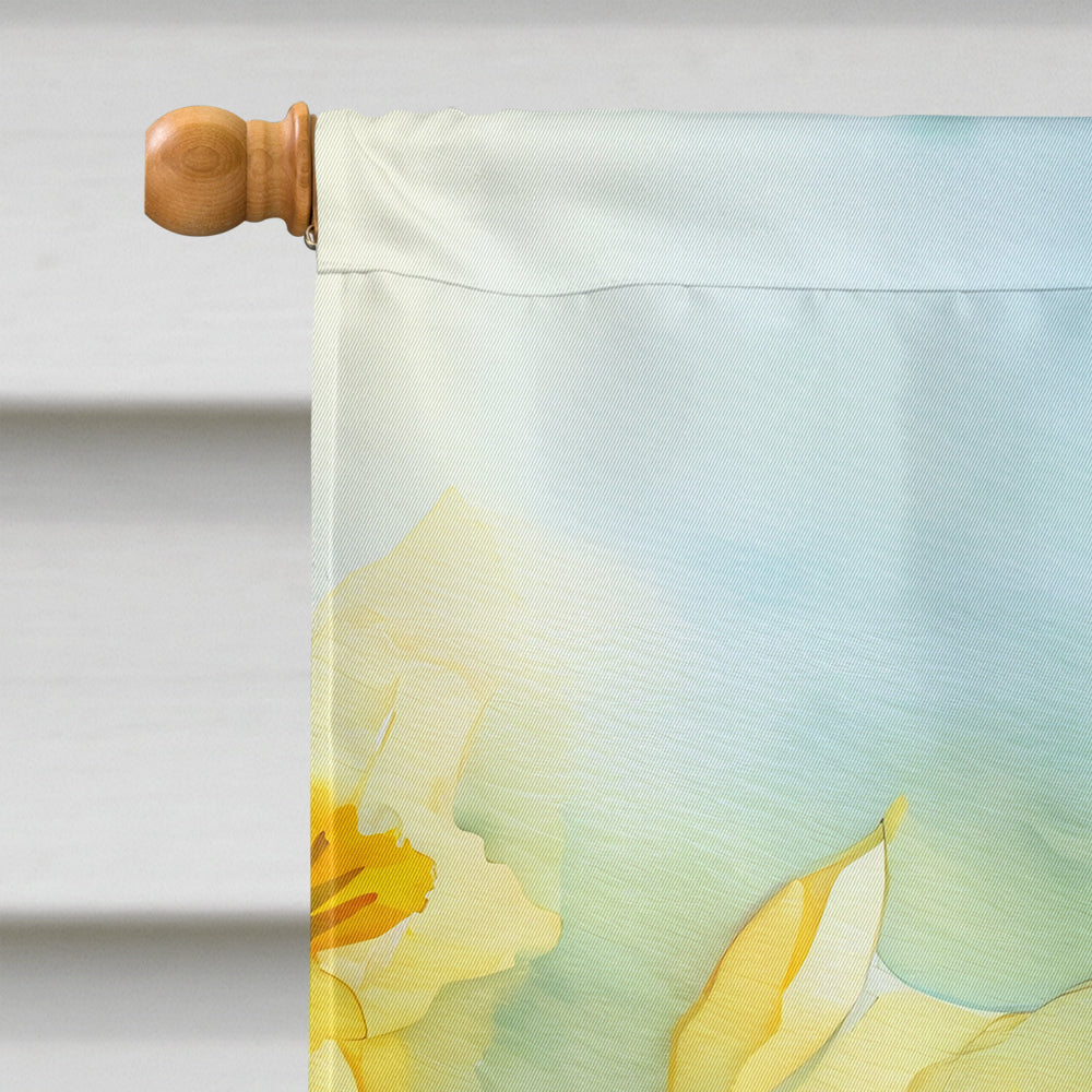 Daffodils in Watercolor House Flag