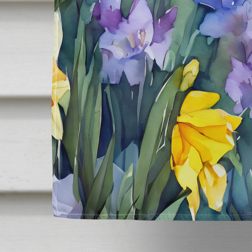 Daffodils in Watercolor House Flag
