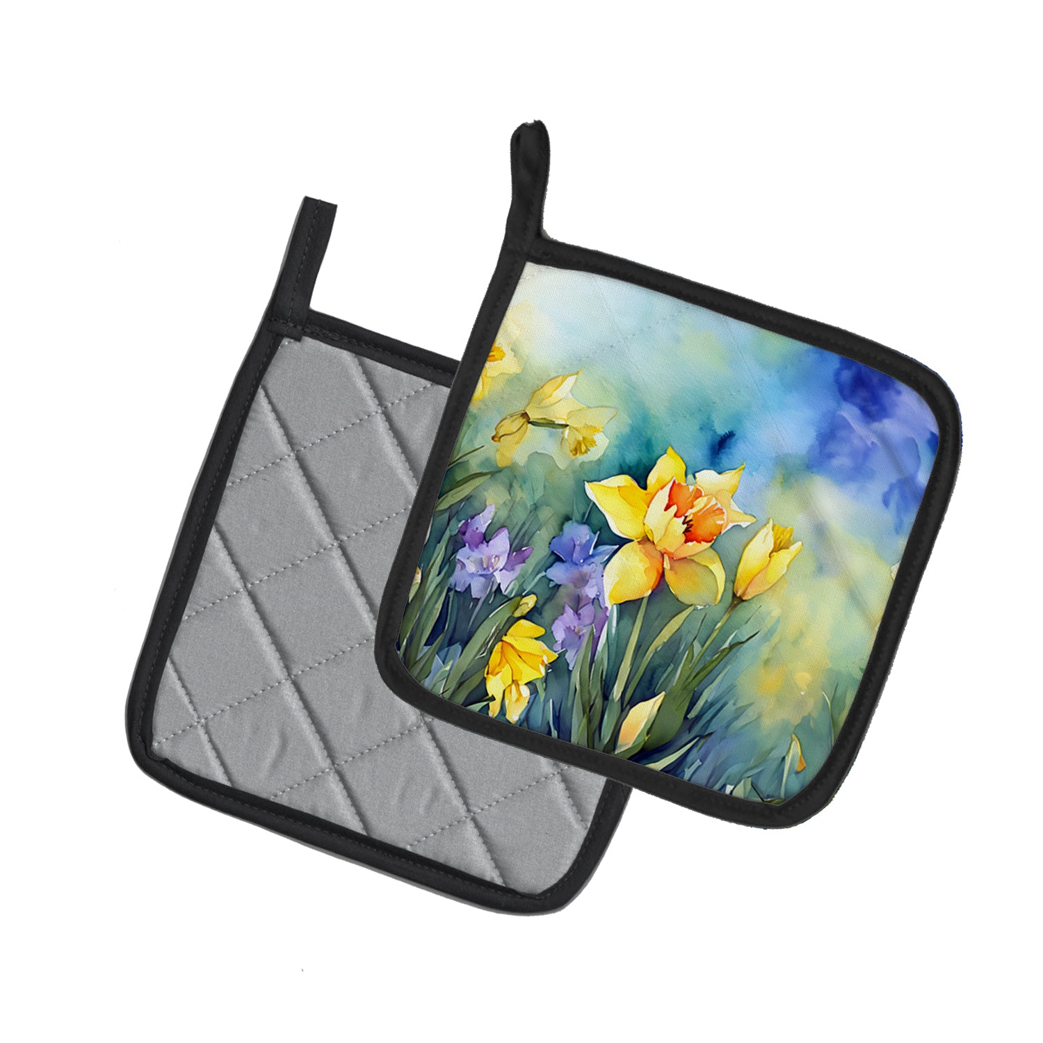 Buy this Daffodils in Watercolor Pair of Pot Holders