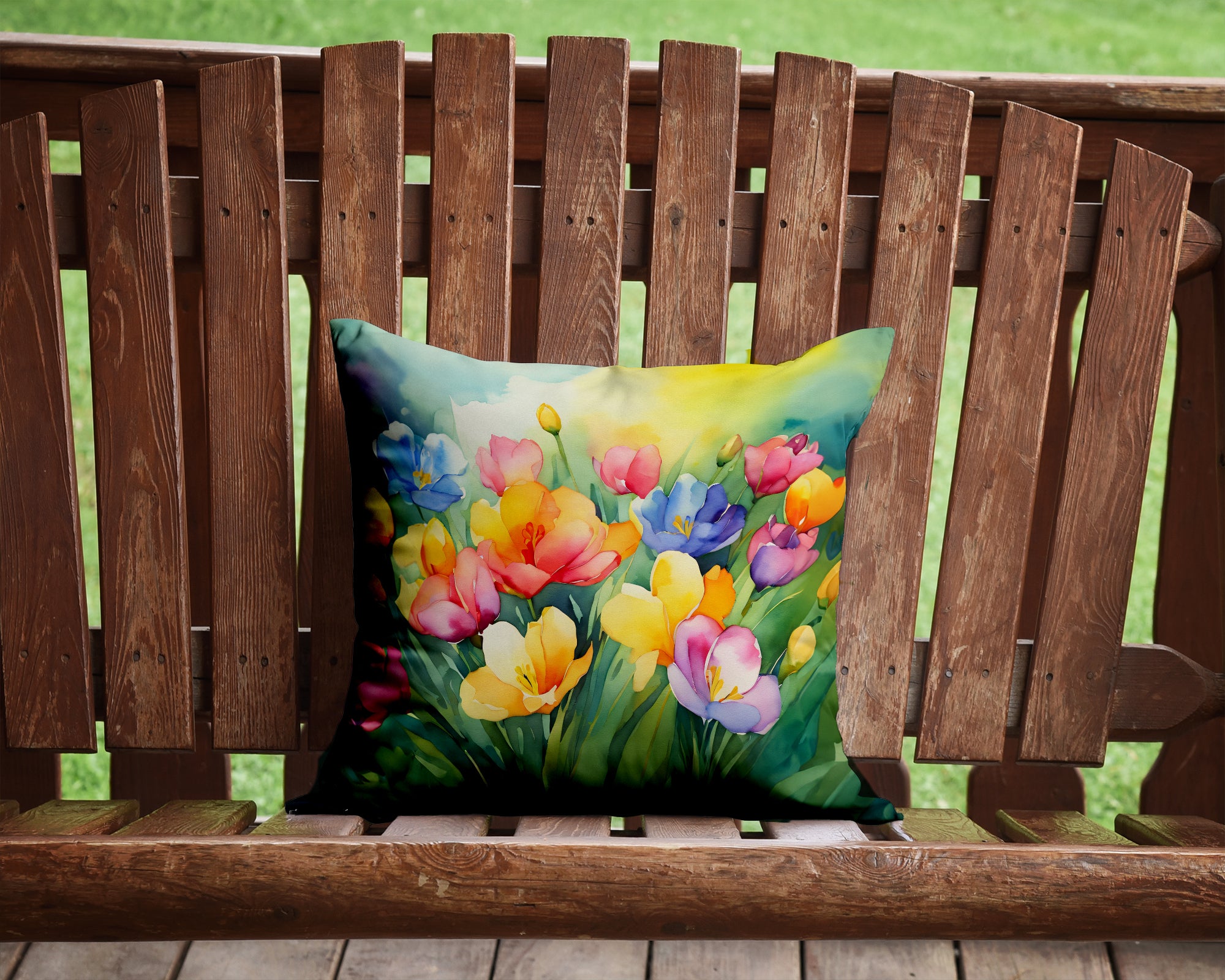 Buy this Freesias in Watercolor Throw Pillow