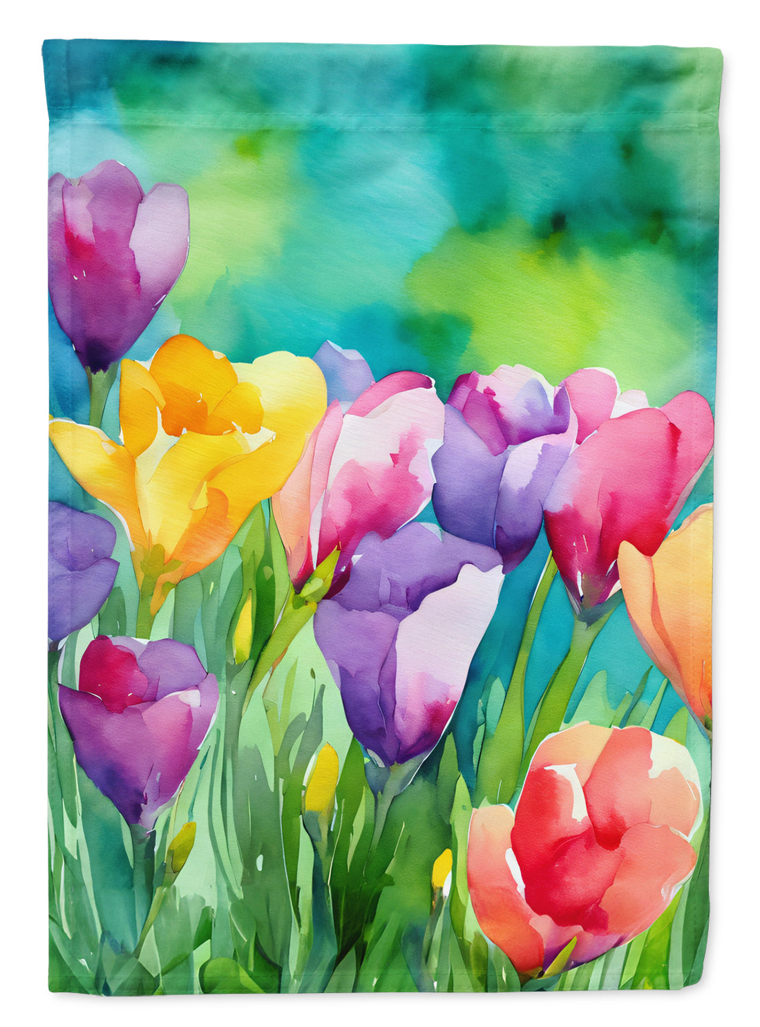 Buy this Freesias in Watercolor House Flag