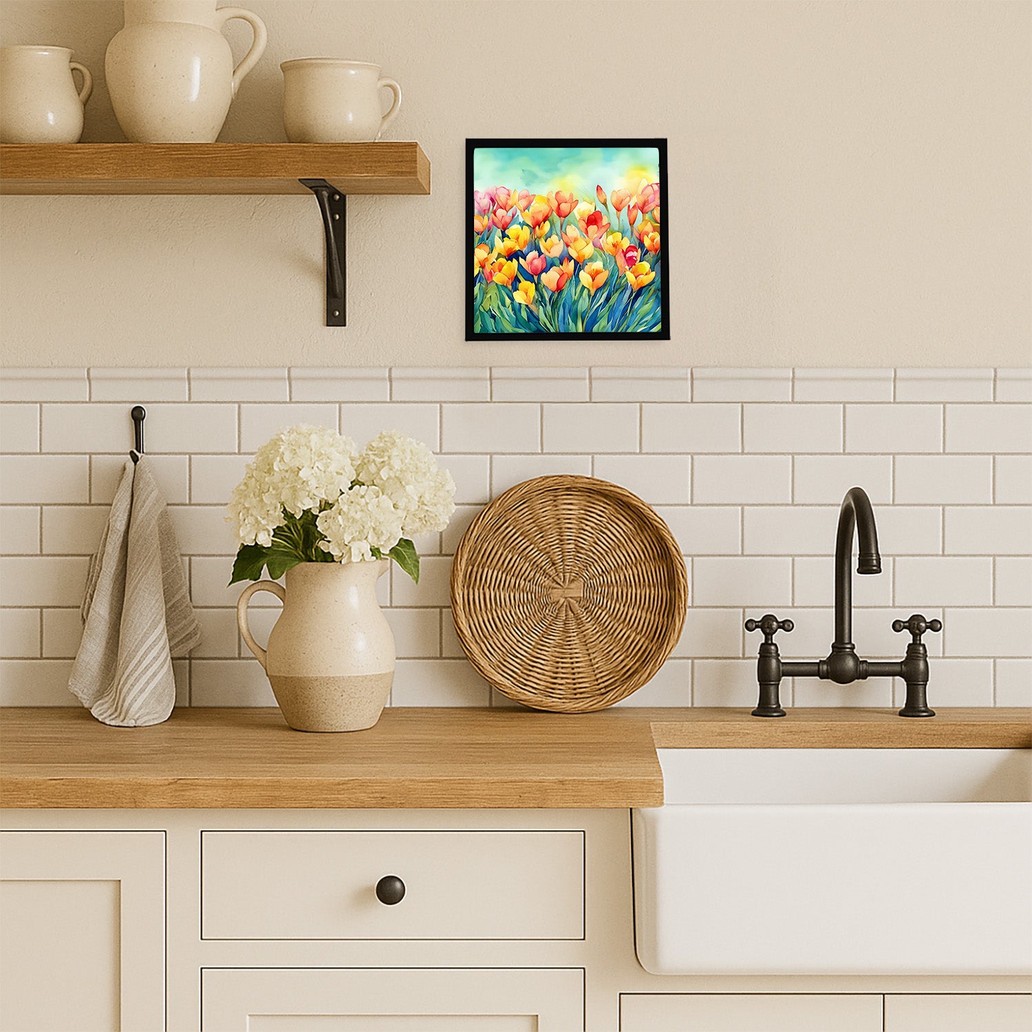 Caroline's Treasures Freesias in Watercolor Framed Metal Print