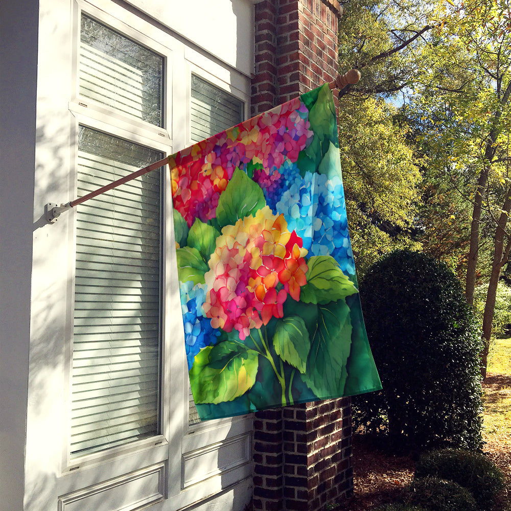 Caroline's Treasures Hydrangeas in Watercolor House Flag