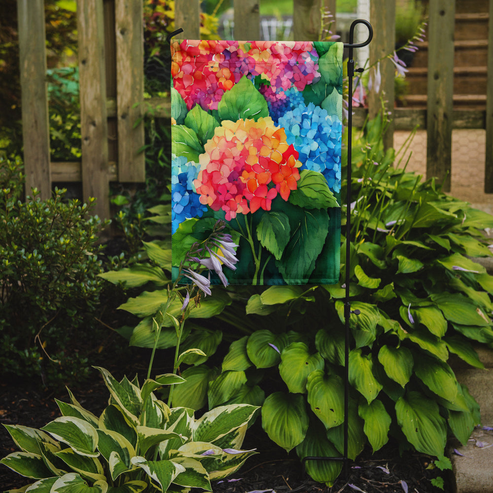 Hydrangeas in Watercolor Garden Flag