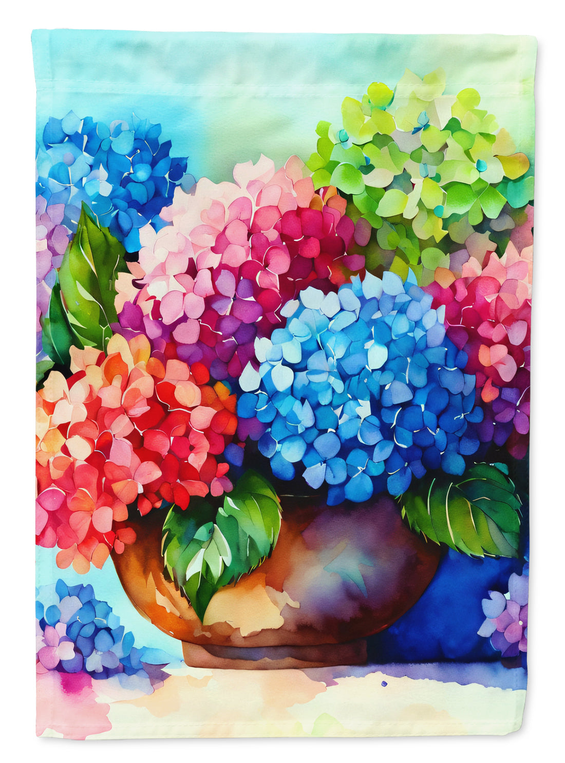 Buy this Hydrangeas in Watercolor Garden Flag